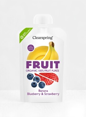 Clearspring 有机100%香蕉蓝莓士多啤梨味100g零食果泥天然无添加