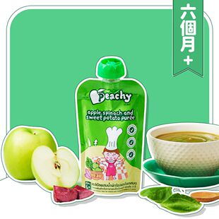 进口PEACHY 唧唧装苹果菠菜红薯果蓉泥110克辅食品蔬菜蓉果泥婴儿