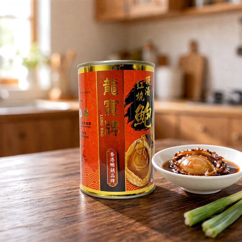 特选出口装 香港龙宝牌 顶汤红烧鲍鱼5头装425G 加热即食鲍汁捞饭