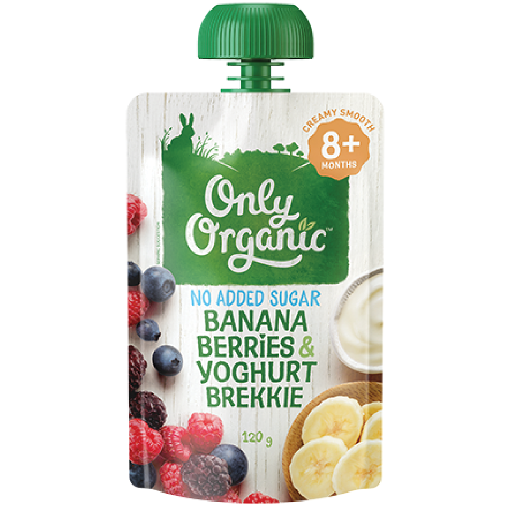 进口版Only Organic有机香蕉杂莓乳酪香蕉苹果水浆果酸奶全脂奶粉