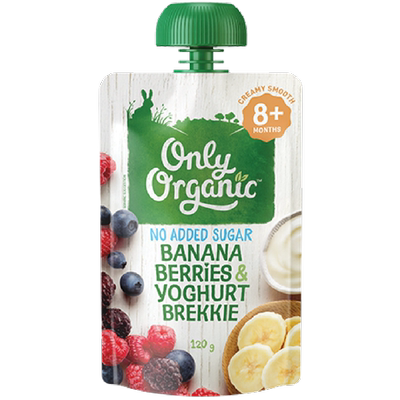 进口版Only Organic有机香蕉杂莓乳酪香蕉苹果水浆果酸奶全脂奶粉