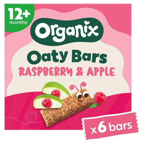 Organix 有机树莓苹果软燕麦棒6x23g营养幼儿谷物饼干磨牙棒12月+