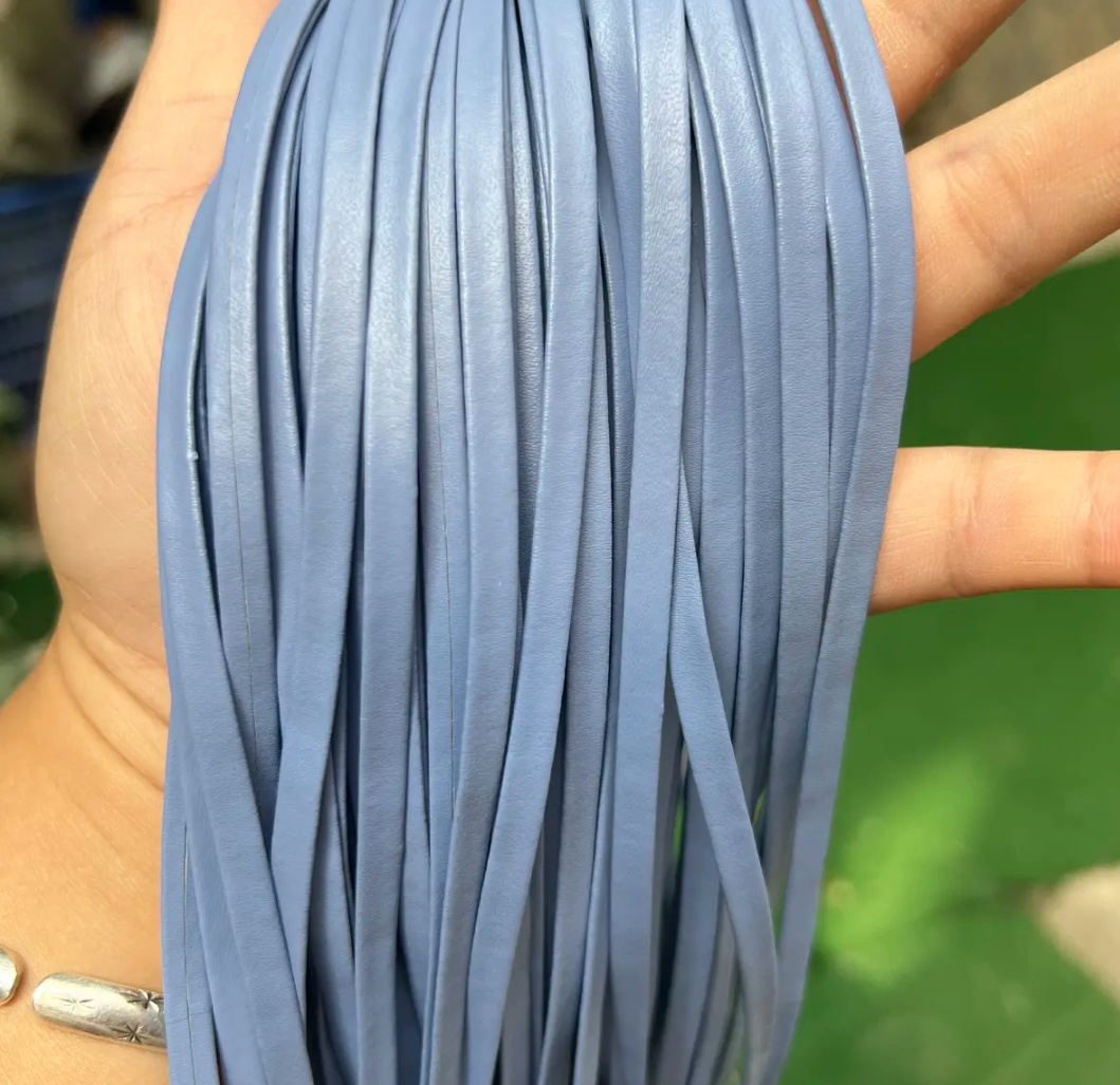 皮条藤条编织材料 二层牛皮彩色裁条 皮条包包编织材料 手工包包