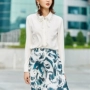 Xi Gedi cho rằng mùa thu 2019 của phụ nữ mới chính hãng đính cườm trắng đính cườm áo sơ mi dài tay - Áo sơ mi dài tay sơ mi dài tay nữ