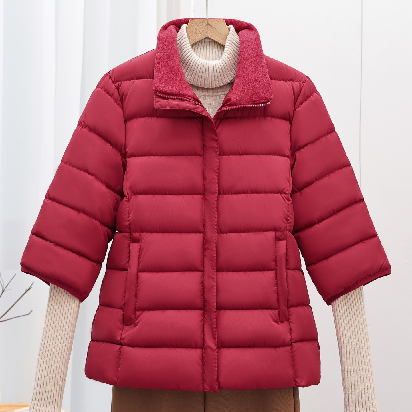 妈妈羽绒棉马甲女七分袖棉衣外套大码中老年带袖保暖马夹外穿棉服,女装/女士精品,中老年女装,淘宝优惠券,粉丝福利购,淘宝优惠卷