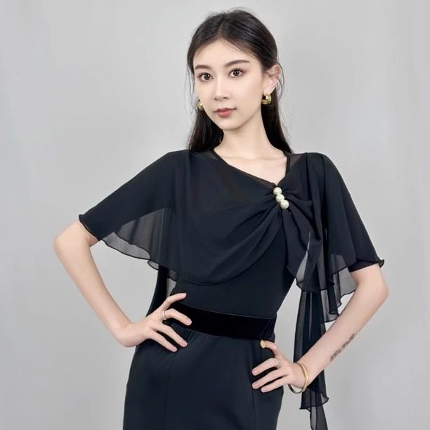 丹珍舞服摩登舞春夏新品交谊舞双人舞广场舞国标练功服连体服M67