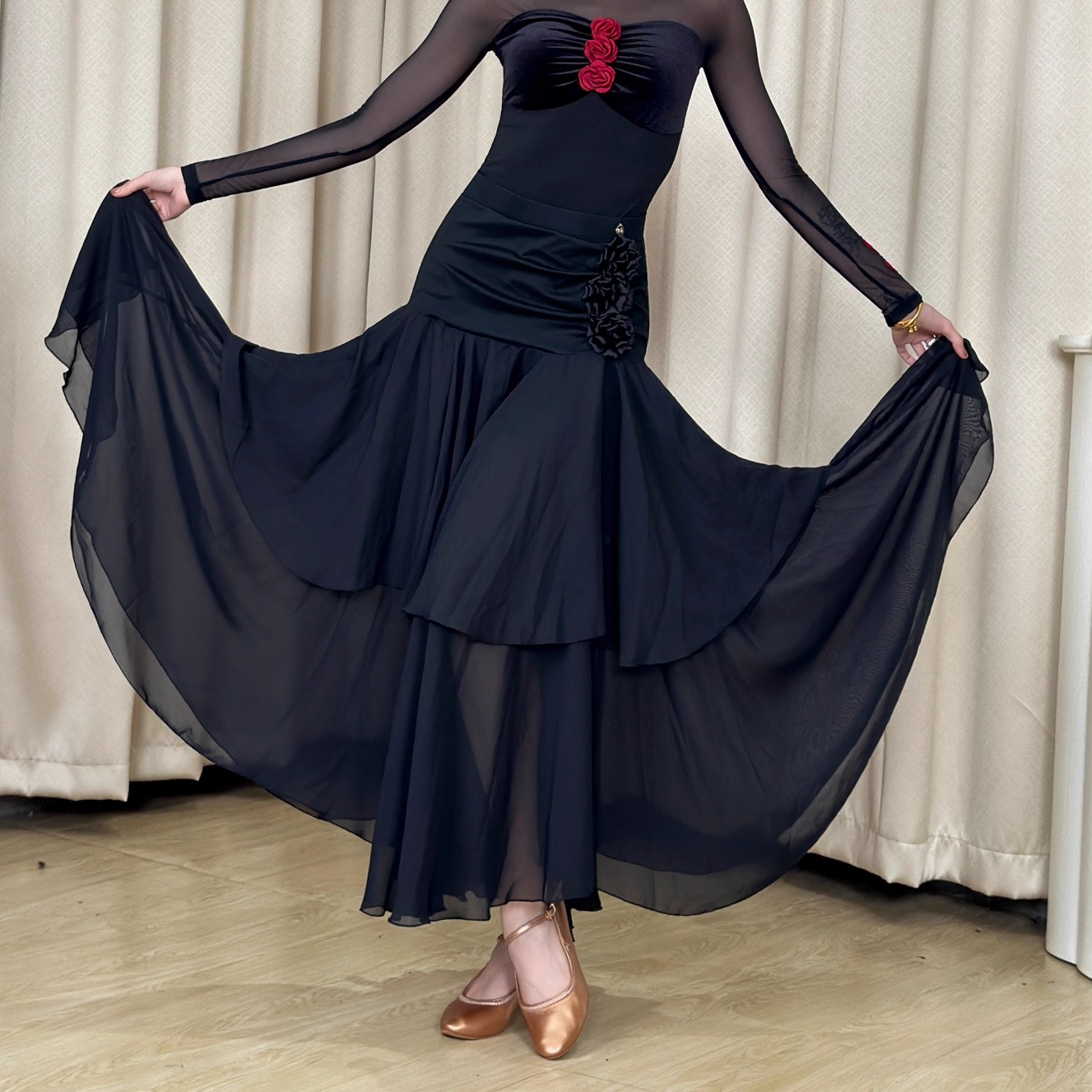 25年新款摩登舞半身裙