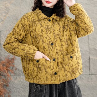 休闲装 妈妈时尚 宽松百搭棉衣洋气显瘦棉服女短款 新款 加棉加厚冬季