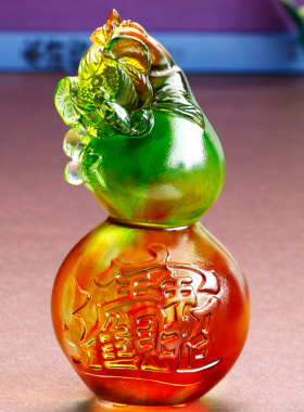 水晶琉璃葫芦玻璃酒柜装饰品摆件