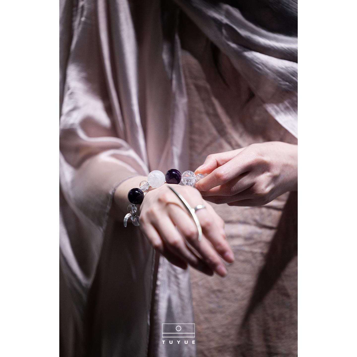 天然紫水晶手串女款小众