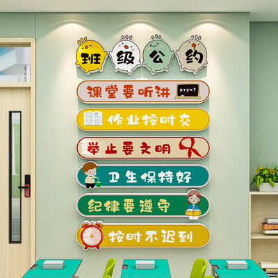 开学季小学初中高中学文化墙贴画