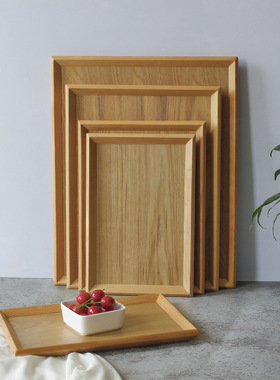 实木西餐盘面包盘木质托盘长方形儿童酒店餐具咖啡托盘水果盘创意