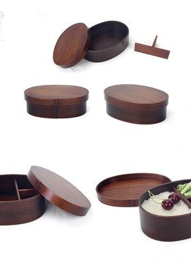 创意单层饭盒木便当盒木质日式饭盒学生饭盒保温盒寿司盒实木饭盒