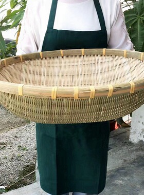 竹编竹制品 厨房洗菜家用篮子收纳馒头筐沥水篮圆簸箕小竹筐
