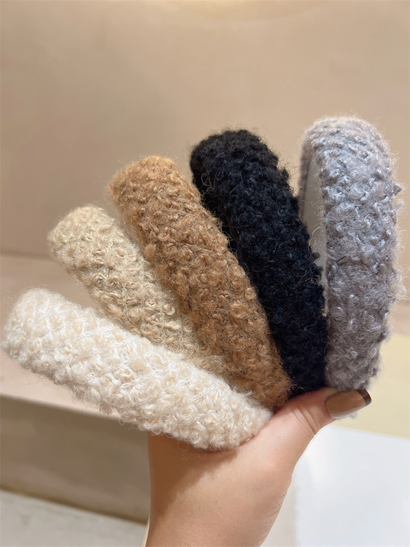 韩版时尚秋冬咖色粗呢发箍头箍