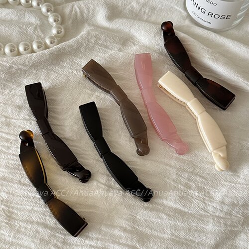 韩版时尚简约亚克力蝴蝶结香蕉夹