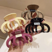 高级感微珠光紫色咖色大南瓜抓夹撞色min标优雅气质韩版 大盘发夹