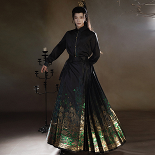 素日常衬衣织金马面裙男生套装 原创汉服元 新中式 昭华赋原创男女款