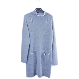 貂绒毛衣加厚百搭裙衫 中长款 淑女时尚 2016秋冬新款