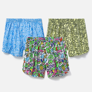 纯棉质青少年家居内裤学生平角裤头男可爱四角裤卡通宽松大码透气