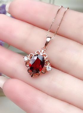 925银莫桑比克石榴石主石吊坠