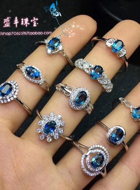 日韩风活口托帕石戒指