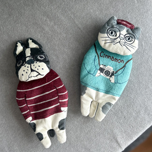 迷你小笔袋化妆包可爱猫咪便携零钱包耳机包kusuguru小包收纳包狗