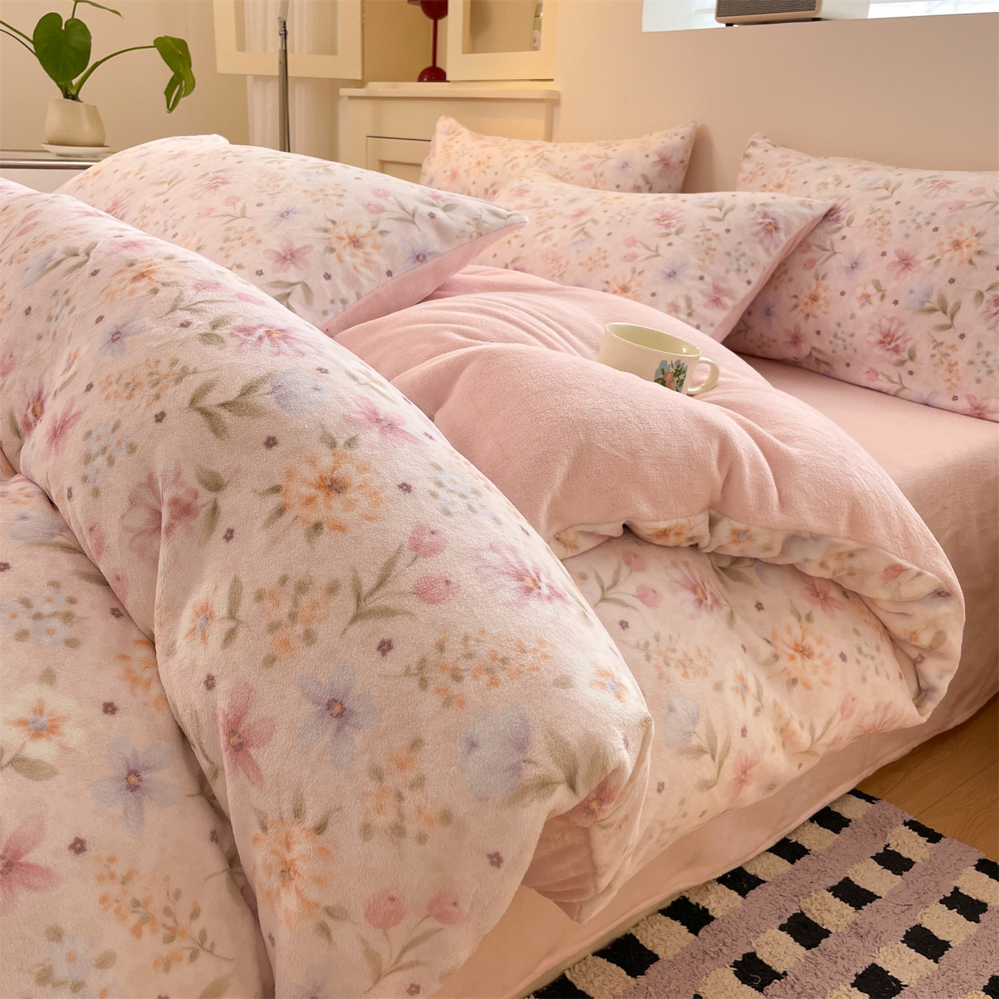 冬季加厚牛奶绒四件套2025新款法兰珊瑚绒床单被套加绒床品三件套,床上用品,床品套件/四件套/多件套,淘宝优惠券,粉丝福利购,淘宝优惠卷