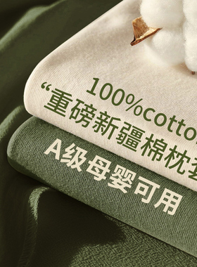 2025夏季纯棉枕套一对装100全棉枕头套单人家用儿童枕芯内胆套ins