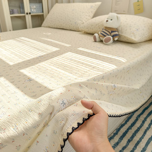 A类母婴级双层纱床单单件夏季儿童宿舍1米5裸睡被单人枕套三件套