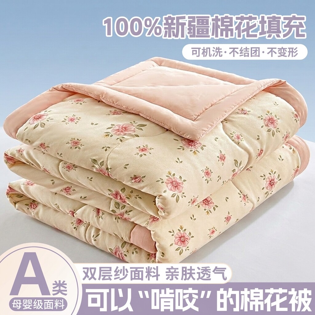 【100纯棉】新疆棉花空调被图片