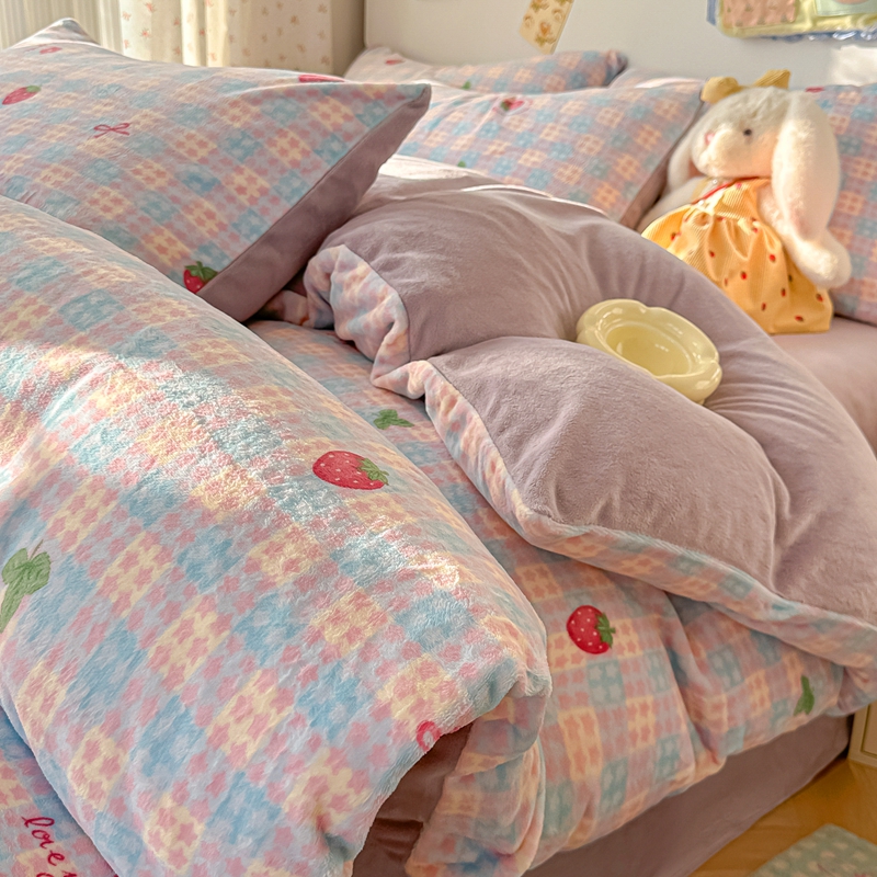 【A类母婴可用】加厚牛奶绒被套