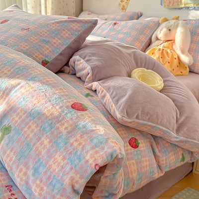 【A类母婴可用】加厚牛奶绒被套