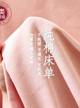 加厚磨毛全棉床单单件A类100纯棉儿童学生宿舍单人被单枕套三件套