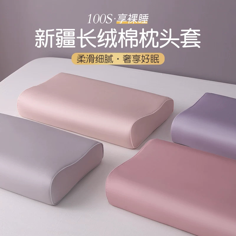 100S长绒棉乳胶枕套一对家用