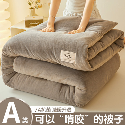 加厚保暖抗菌牛奶绒冬被