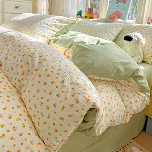 2025新款双层纱被套单件200x230cm宿舍1.5米床单人被罩非全棉纯棉