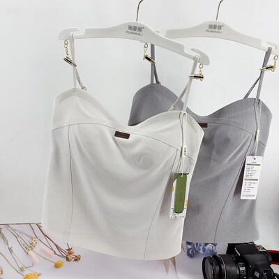无痕一字领裹胸吊带背心调节