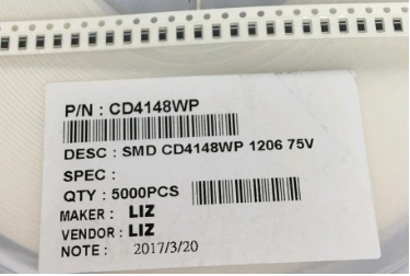 贴片二极管cd4148wp 贴片电阻式1206 4148 一盘5000个 一盘150元
