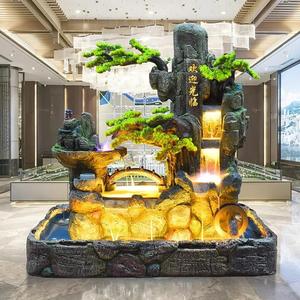 双面鱼池喷泉假山室外庭院流水造景公司酒店中央水循环装饰品摆件