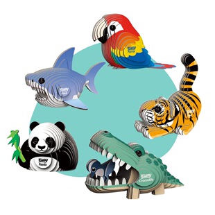 绿团dodoland纸质3d立体益智动物拼图eugy独角兽长颈鹿圣诞老人礼