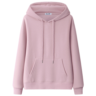 正肩秋冬卫衣女士2025新款连帽加绒大码粉色爆款时尚洋气春秋外套