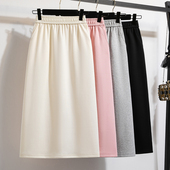 春秋2026新款 高级感气质纯棉休闲运动卫裙半身裙女a字垂感夏长裙