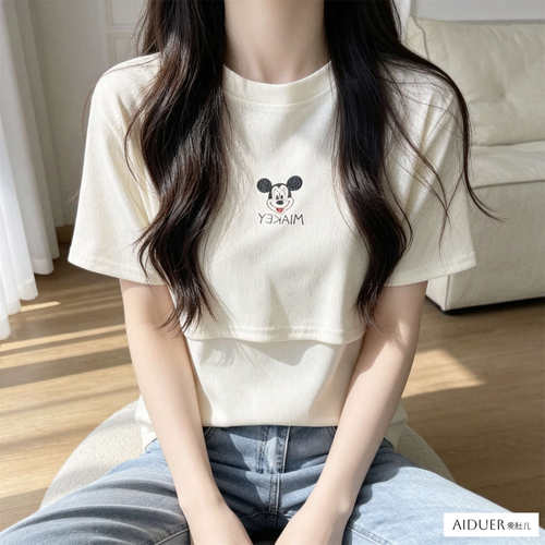 大码胖mm女装哺乳期外出上衣服辣妈夏季外穿潮妈夏款妈妈短袖T恤