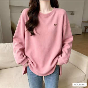 大码胖mm女装秋季哺乳期上衣服外出辣妈穿搭潮妈外穿喂奶卫衣秋装