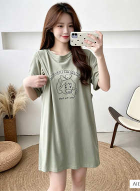 哺乳期外出上衣服辣妈夏季可外穿潮妈夏天T恤薄款喂奶母乳时尚女