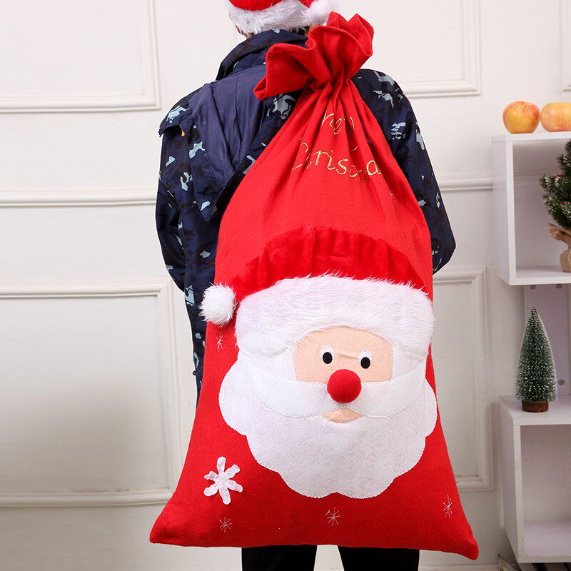 large christmas gift bag of santa claus big backpack candy