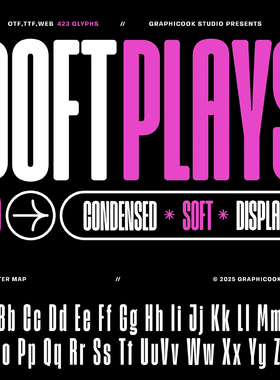 现代时尚杂志包装游戏封面海报画册排版设计无衬线英文字体安装包