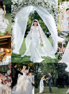 户外草地森系婚礼预设手机版lr婚礼跟拍人像ps调色pr剪映滤镜lut