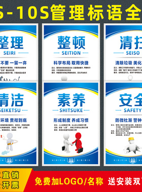 6S管理标识牌5S/7S/8S车间生产标语企业文化宣传海报工厂仓库展板